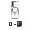 MARSİLYAN™- iPhone 16 Kılıf Yadigar Klasik Özel Seri - Şeffaf 360 Full Body Arka Koruyucu + PVD Metal Kamera Lens - MI