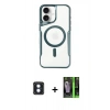 MARSİLYAN™- iPhone 16 Kılıf Yadigar Klasik Özel Seri - Şeffaf 360 Full Body Arka Koruyucu + PVD Metal Kamera Lens - MI