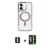MARSİLYAN™- iPhone 16 Kılıf Yadigar Klasik Özel Seri - Şeffaf 360 Full Body Arka Koruyucu + PVD Metal Kamera Lens - MI