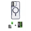 MARSİLYAN™- iPhone 16 Kılıf Yadigar Klasik Özel Seri - Şeffaf 360 Full Body Arka Koruyucu + Siyah Raze Metal Kamera Lens