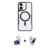 MARSİLYAN™- iPhone 16 Kılıf Yadigar Klasik Özel Seri - Şeffaf Pasifik Cam Ekran Koruyucu + Bilvis Titan Kamera Lens - YL