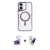 MARSİLYAN™- iPhone 16 Kılıf Yadigar Klasik Özel Seri - Şeffaf Pasifik Cam Ekran Koruyucu + Gümüş Bilvis Titan Kamera Lens