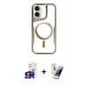 MARSİLYAN™- iPhone 16 Kılıf Yadigar Klasik Özel Seri - Şeffaf Pasifik Cam Ekran Koruyucu + Bilvis Titan Kamera Lens - PE