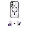 MARSİLYAN™- iPhone 16 Kılıf Yadigar Klasik Özel Seri - Şeffaf Pasifik Cam Ekran Koruyucu + Bilvis Titan Kamera Lens - PE