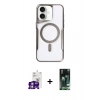 MARSİLYAN™- iPhone 16 Kılıf Yadigar Klasik Özel Seri - Siyah 360 Mat Full Body Arka Koruyucu + Bilvis Titan Kamera Lens - GS