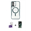 MARSİLYAN™- iPhone 16 Kılıf Yadigar Klasik Özel Seri - Siyah 360 Mat Full Body Arka Koruyucu + Bilvis Titan Kamera Lens - GS