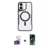 MARSİLYAN™- iPhone 16 Kılıf Yadigar Klasik Özel Seri - Siyah 360 Mat Full Body Arka Koruyucu + Bilvis Titan Kamera Lens - GS