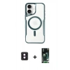 MARSİLYAN™- iPhone 16 Kılıf Yadigar Klasik Özel Seri - Siyah 360 Mat Full Body Arka Koruyucu + PVD Metal Kamera Lens - PE