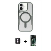 MARSİLYAN™- iPhone 16 Kılıf Yadigar Klasik Özel Seri - Siyah 360 Mat Full Body Arka Koruyucu + PVD Metal Kamera Lens - PE