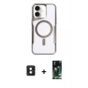 MARSİLYAN™- iPhone 16 Kılıf Yadigar Klasik Özel Seri - Siyah 360 Mat Full Body Arka Koruyucu + PVD Metal Kamera Lens - PE