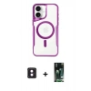 MARSİLYAN™- iPhone 16 Kılıf Yadigar Klasik Özel Seri - Siyah 360 Mat Full Body Arka Koruyucu + PVD Metal Kamera Lens - PE