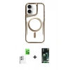 MARSİLYAN™- iPhone 16 Kılıf Yadigar Klasik Özel Seri - Siyah 360 Mat Full Body Arka Koruyucu + Raze Metal Kamera Lens - BZ