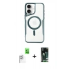 MARSİLYAN™- iPhone 16 Kılıf Yadigar Klasik Özel Seri - Siyah 360 Mat Full Body Arka Koruyucu + Raze Metal Kamera Lens - BZ
