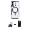 MARSİLYAN™- iPhone 16 Kılıf Yadigar Klasik Özel Seri - Siyah 3D Antistatik Hayalet Cam Ekran Koruyucu + Bilvis Titan Kamera Lens - PE