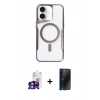 MARSİLYAN™- iPhone 16 Kılıf Yadigar Klasik Özel Seri - Siyah 3D Antistatik Hayalet Cam Ekran Koruyucu + Bilvis Titan Kamera Lens - PE