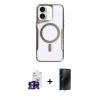 MARSİLYAN™- iPhone 16 Kılıf Yadigar Klasik Özel Seri - Siyah 3D Antistatik Hayalet Cam Ekran Koruyucu + Bilvis Titan Kamera Lens - YL