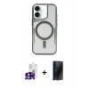 MARSİLYAN™- iPhone 16 Kılıf Yadigar Klasik Özel Seri - Siyah 3D Antistatik Hayalet Cam Ekran Koruyucu + Bilvis Titan Kamera Lens - PE