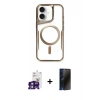 MARSİLYAN™- iPhone 16 Kılıf Yadigar Klasik Özel Seri - Siyah 3D Antistatik Hayalet Cam Ekran Koruyucu + Bilvis Titan Kamera Lens - YL