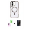 MARSİLYAN™- iPhone 16 Kılıf Yadigar Klasik Özel Seri - Siyah 3D Antistatik Hayalet Cam Ekran Koruyucu + Raze Metal Kamera Lens - PE