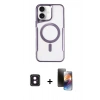MARSİLYAN™- iPhone 16 Kılıf Yadigar Klasik Özel Seri - Siyah 3D Antistatik Mat Seramik Nano Ekran Koruyucu + PVD Metal Kamera Lens - PE