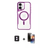 MARSİLYAN™- iPhone 16 Kılıf Yadigar Klasik Özel Seri - Siyah 3D Antistatik Mat Seramik Nano Ekran Koruyucu + PVD Metal Kamera Lens - PE