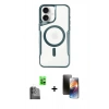 MARSİLYAN™- iPhone 16 Kılıf Yadigar Klasik Özel Seri - Siyah 3D Antistatik Mat Seramik Nano Ekran Koruyucu + Raze Metal Kamera Lens - SH