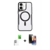 MARSİLYAN™- iPhone 16 Kılıf Yadigar Klasik Özel Seri - Siyah 3D Antistatik Mat Seramik Nano Ekran Koruyucu + Raze Metal Kamera Lens - BZ