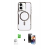 MARSİLYAN™- iPhone 16 Kılıf Yadigar Klasik Özel Seri - Siyah 3D Antistatik Mat Seramik Nano Ekran Koruyucu + Raze Metal Kamera Lens - BZ