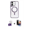 MARSİLYAN™- iPhone 16 Kılıf Yadigar Klasik Özel Seri - Siyah 3D Antistatik Mat Seramik Nano Ekran Koruyucu + Pembe Bilvis Titan Kamera Lens