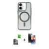 MARSİLYAN™- iPhone 16 Kılıf Yadigar Klasik Özel Seri - Siyah 3D Antistatik Mat Seramik Nano Ekran Koruyucu + Raze Metal Kamera Lens - SH