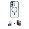 MARSİLYAN™- iPhone 16 Kılıf Yadigar Klasik Özel Seri - Siyah 3D Antistatik Mat Seramik Nano Ekran Koruyucu + Pembe Bilvis Titan Kamera Lens
