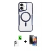 MARSİLYAN™- iPhone 16 Kılıf Yadigar Klasik Özel Seri - Siyah 3D Antistatik Mat Seramik Nano Ekran Koruyucu + Raze Metal Kamera Lens - BZ