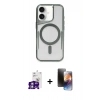 MARSİLYAN™- iPhone 16 Kılıf Yadigar Klasik Özel Seri - Siyah 3D Antistatik Mat Seramik Nano Ekran Koruyucu + Bilvis Titan Kamera Lens - GS