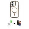 MARSİLYAN™- iPhone 16 Kılıf Yadigar Klasik Özel Seri - Siyah 3D Antistatik Mat Seramik Nano Ekran Koruyucu + Raze Metal Kamera Lens - BZ