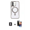 MARSİLYAN™- iPhone 16 Kılıf Yadigar Klasik Özel Seri - Siyah 3D Antistatik Mat Seramik Nano Ekran Koruyucu + PVD Metal Kamera Lens - PE
