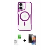 MARSİLYAN™- iPhone 16 Kılıf Yadigar Klasik Özel Seri - Siyah 3D Antistatik Mat Seramik Nano Ekran Koruyucu + Raze Metal Kamera Lens - BZ