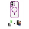 MARSİLYAN™- iPhone 16 Kılıf Yadigar Klasik Özel Seri - Siyah 3D Antistatik Mat Seramik Nano Ekran Koruyucu + Raze Metal Kamera Lens - SH