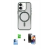 MARSİLYAN™- iPhone 16 Kılıf Yadigar Klasik Özel Seri - Siyah 3D Antistatik Mat Seramik Nano Ekran Koruyucu + Raze Metal Kamera Lens - LT