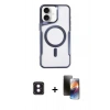 MARSİLYAN™- iPhone 16 Kılıf Yadigar Klasik Özel Seri - Siyah 3D Antistatik Mat Seramik Nano Ekran Koruyucu + PVD Metal Kamera Lens - PE