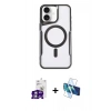 MARSİLYAN™- iPhone 16 Kılıf Yadigar Klasik Özel Seri - Siyah 3D Antistatik Seramik Nano Ekran Koruyucu + Bilvis Titan Kamera Lens - GS