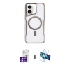 MARSİLYAN™- iPhone 16 Kılıf Yadigar Klasik Özel Seri - Siyah 3D Antistatik Seramik Nano Ekran Koruyucu + Bilvis Titan Kamera Lens - GS
