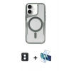 MARSİLYAN™- iPhone 16 Kılıf Yadigar Klasik Özel Seri - Siyah 3D Antistatik Seramik Nano Ekran Koruyucu + PVD Metal Kamera Lens - MI