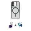 MARSİLYAN™- iPhone 16 Kılıf Yadigar Klasik Özel Seri - Siyah 3D Antistatik Seramik Nano Ekran Koruyucu + Bilvis Titan Kamera Lens - PE