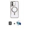 MARSİLYAN™- iPhone 16 Kılıf Yadigar Klasik Özel Seri - Siyah 3D Antistatik Seramik Nano Ekran Koruyucu + PVD Metal Kamera Lens - PE