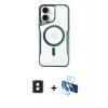 MARSİLYAN™- iPhone 16 Kılıf Yadigar Klasik Özel Seri - Siyah 3D Antistatik Seramik Nano Ekran Koruyucu + PVD Metal Kamera Lens - PE