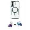 MARSİLYAN™- iPhone 16 Kılıf Yadigar Klasik Özel Seri - Siyah 3D Antistatik Seramik Nano Ekran Koruyucu + Bilvis Titan Kamera Lens - PE