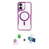 MARSİLYAN™- iPhone 16 Kılıf Yadigar Klasik Özel Seri - Siyah 3D Antistatik Seramik Nano Ekran Koruyucu + Raze Metal Kamera Lens - PE