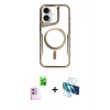 MARSİLYAN™- iPhone 16 Kılıf Yadigar Klasik Özel Seri - Siyah 3D Antistatik Seramik Nano Ekran Koruyucu + Raze Metal Kamera Lens - PE