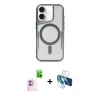 MARSİLYAN™- iPhone 16 Kılıf Yadigar Klasik Özel Seri - Siyah 3D Antistatik Seramik Nano Ekran Koruyucu + Raze Metal Kamera Lens - PE