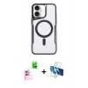 MARSİLYAN™- iPhone 16 Kılıf Yadigar Klasik Özel Seri - Siyah 3D Antistatik Seramik Nano Ekran Koruyucu + Raze Metal Kamera Lens - PE